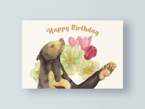 December Birthday Card Illustration