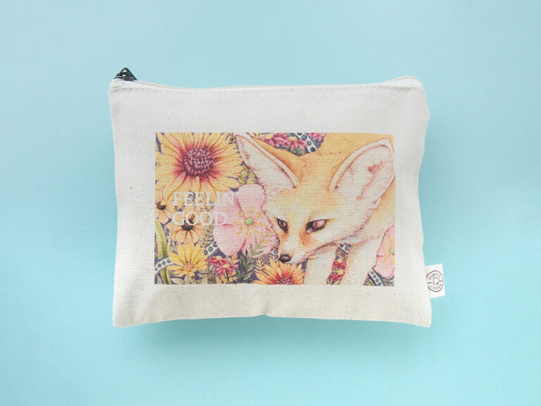 pouch with fennec illustration